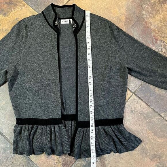Cato Women Gray Cardigan Black Outline 14/16W - Picture 6 of 10